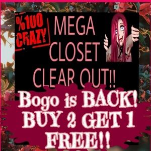 buy 2 Get 1 FREE! All items in closet!